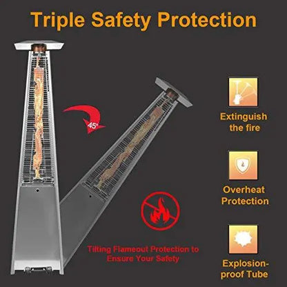 Dual 40,000 BTU Propane Patio Heater Set  Pyramid-Style Outdoor Heating Units