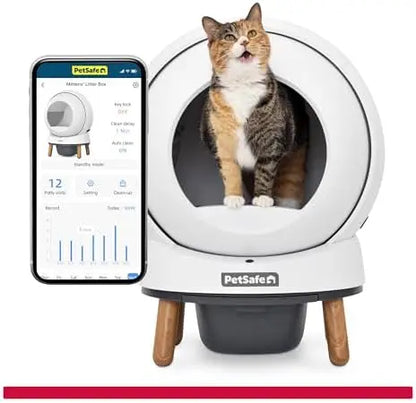 PetSafe SmartSpin Auto Self-Cleaning Cat Litter Box  App-Controlled, 2-Week Hands-Free Cleaning, Advanced Odor Control
