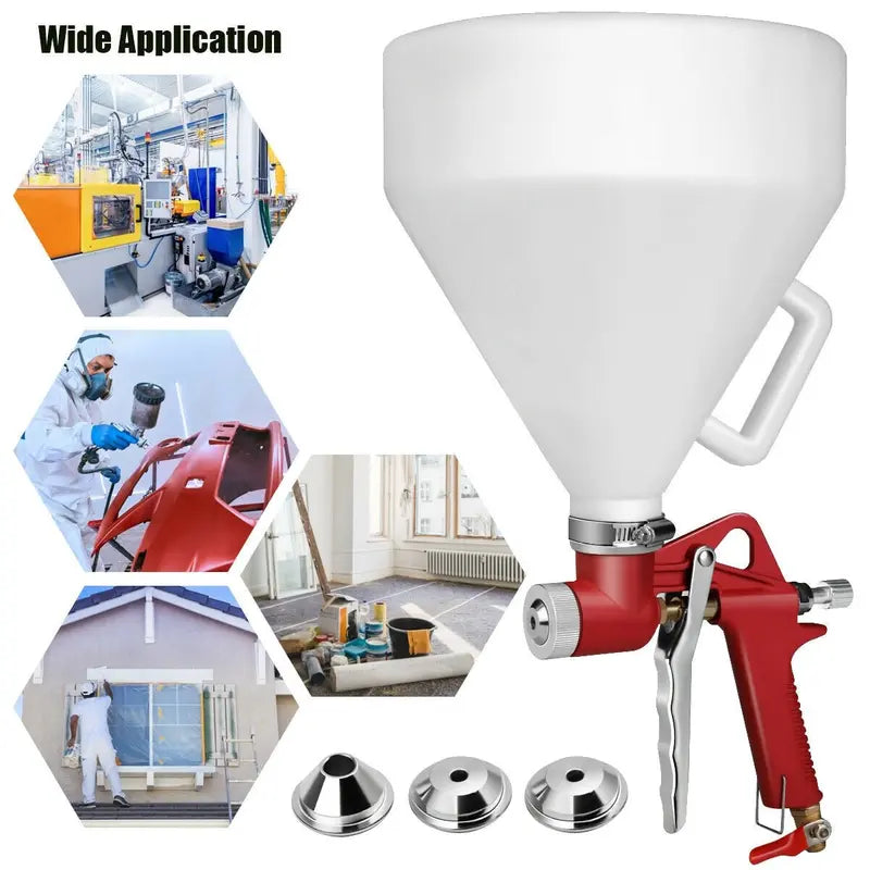 1.45-Gallon Drywall Texture Sprayer  Air-Powered Gun with Three Interchangeable Nozzles (4.0mm/6.0mm)
