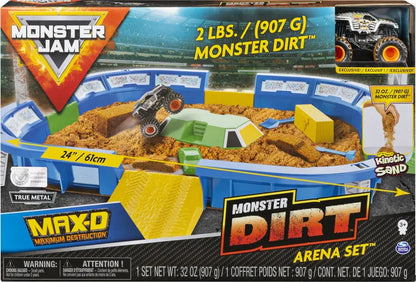 Monster Jam, Monster Dirt Arena 24-inch Playset with 2lbs of Monster Dirt and Exclusive 1:64 Scale Die-Cast Monster Jam Truck