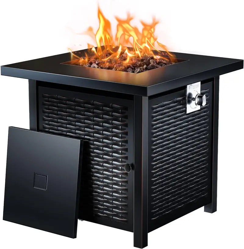 50,000 BTU Propane Fire Pit Table  Modern Gas-Powered Outdoor Heat & Ambiance