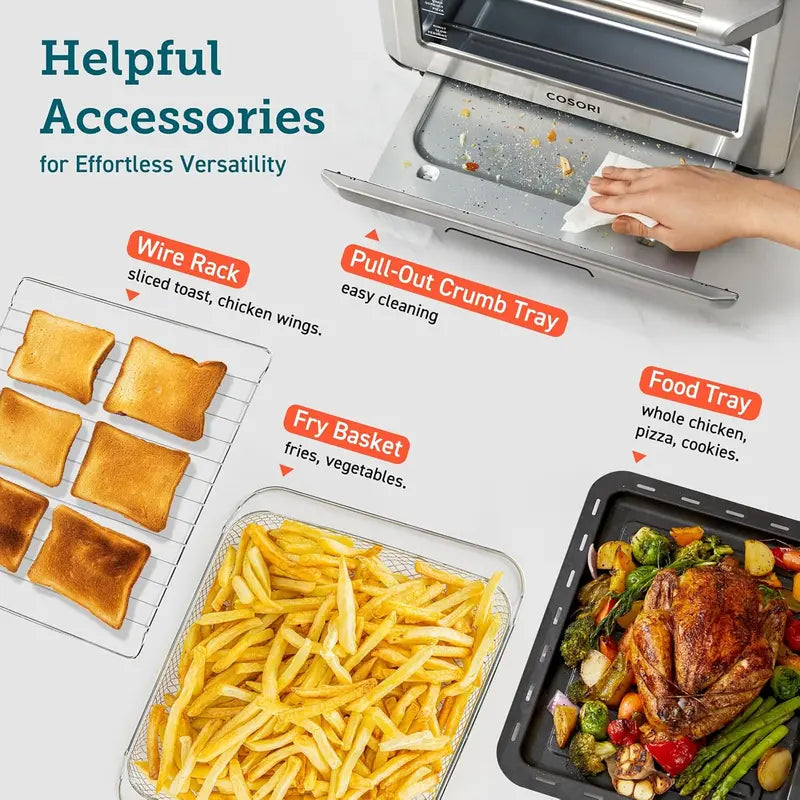 COSORI Smart 12-in-1 Toaster Oven Air Fryer Combo  Convection Countertop Oven with Smart Cooking Modes