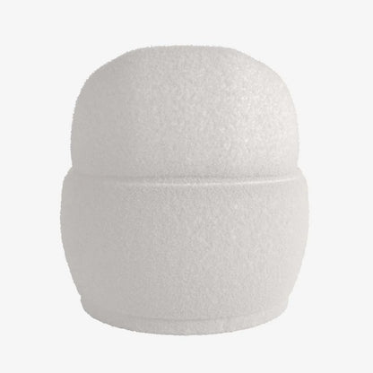 Fauteuil écru en tissu effet laine bouclée