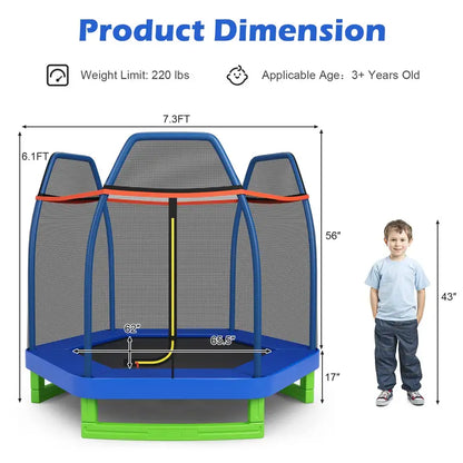 7-Foot ASTM-Certified Trampoline for Indoor & Outdoor Play