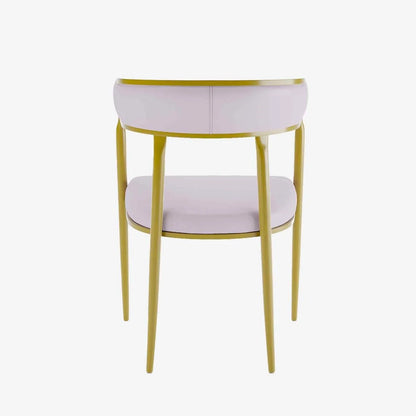 Chaise de salle   manger design dossier arrondi velours rose p le Aurore