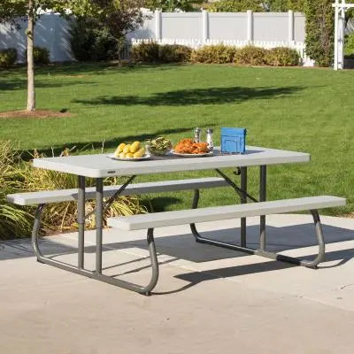 6-Foot Classic Folding Picnic Table  Durable Outdoor Table with 48-Inch Width for Backyard or Park Use
