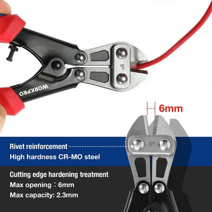WORKPRO 8″ Heavy-Duty Bolt Cutter with Chrome-Molybdenum Construction