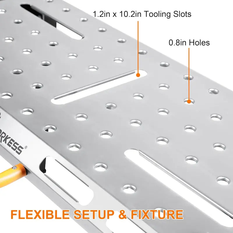 WORKESS Folding Welding Table  Heavy-Duty Adjustable Metal Workbench with 1000 lbs Load Capacity