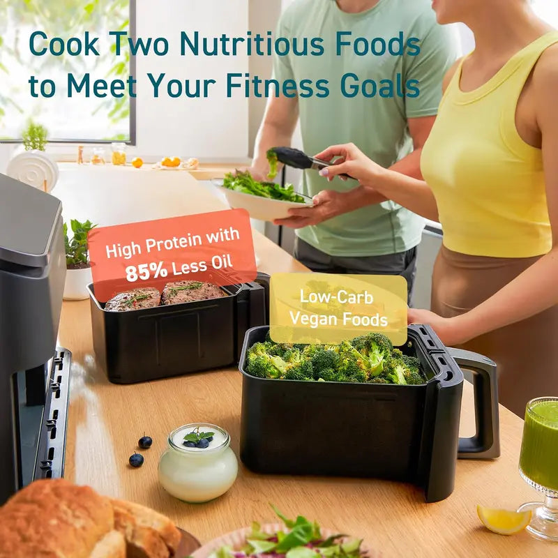 COSORI 9-Quart Dual Basket Air Fryer  10-in-1 Family-Sized System for Balanced, Healthy Meals