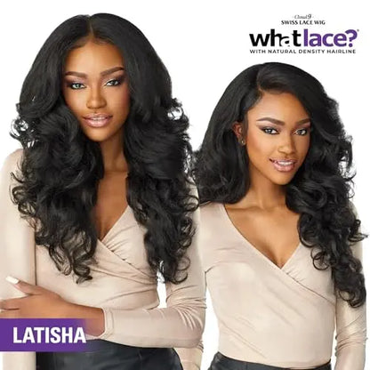 Sensationnel Whatlace Latisha 13¡Á6 Synthetic Wig with Pre-Plucked HD Lace Hairline  1B Off Black