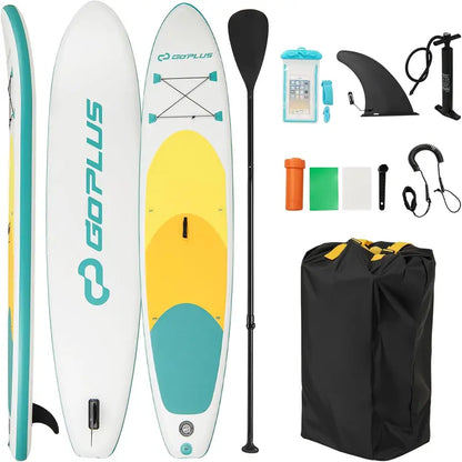 11-Foot All-in-One Inflatable Stand-Up Paddle Board  Features Waterproof Phone Pouch