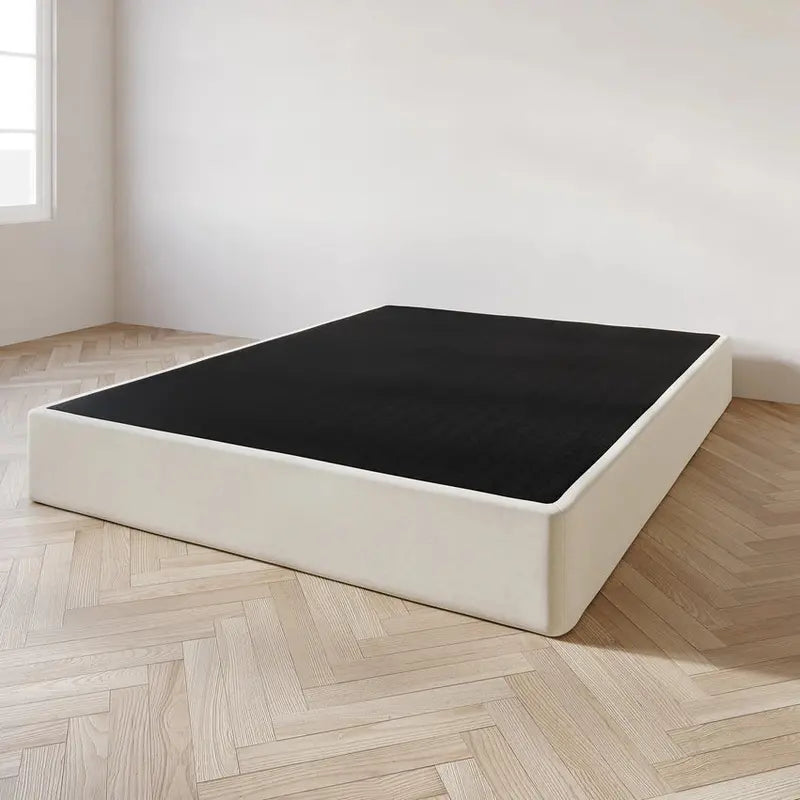 CraftPorch Solid Wood Box Spring Foundation  8-Inch Low-Profile Base with Reinforced Wooden Slats for Mattress Support