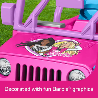 Power Wheels Barbie Jeep Wrangler  12V Ride-On Vehicle with 5 MPH Top Speed