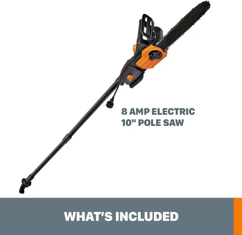 2-in-1 Electric Pole Saw & Chainsaw Trimmer  Auto-Tension, Corded Power Tool