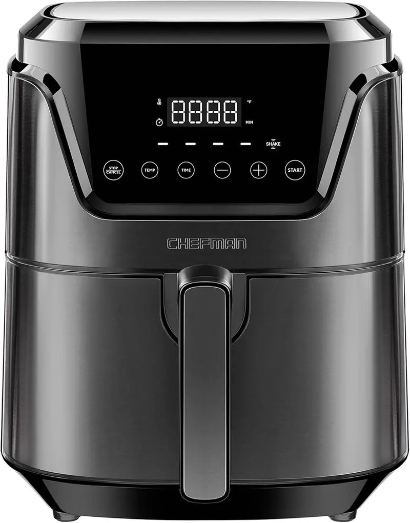 Chefman 6-Quart Dual-Basket Air Fryer  Independent 3-Quart Bins, Easy-View Window & Nonstick Ceramic Coating