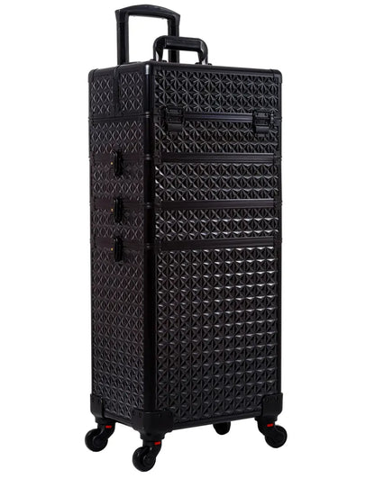 AROUS 5-in-1 Rotating Makeup Travel Case  360° Swivel Wheels & Premium Organization