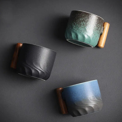 Zonema Ceramic Coffee Set  Minimalist Mug, Matching Saucer & Spoon