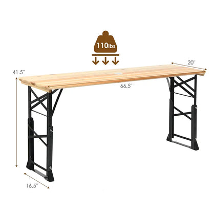Folding Picnic Beer Table  Compact Outdoor Camping Table for Patios and Tailgates