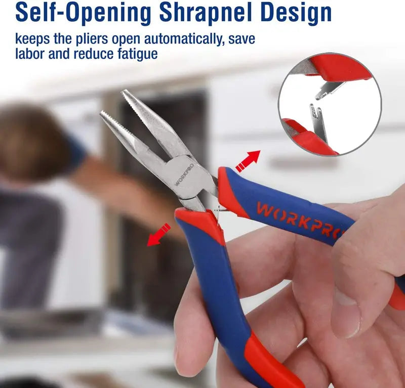 WORKPRO Mini Pliers Set  6-Piece Compact Hand Tool Kit with Carrying Pouch