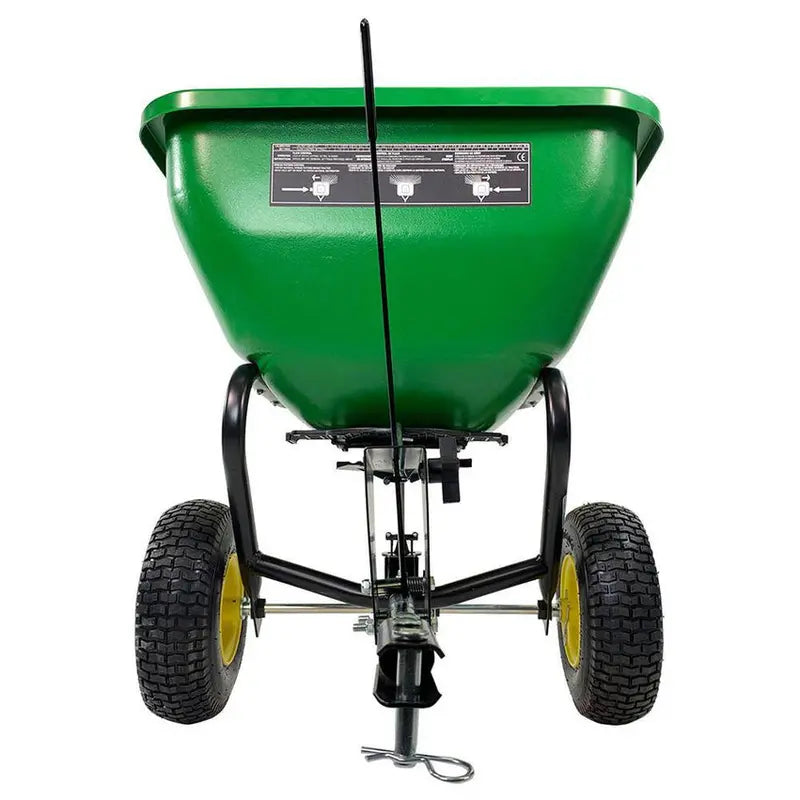 2025 175 lb Rustproof Broadcast Spreader  Poly Hopper, Universal Hitch Compatibility