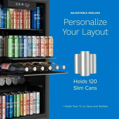 hOmeLabs Glass-Door Beverage Cooler  Compact Mini Fridge for Wine, Beer, or Soft Drinks