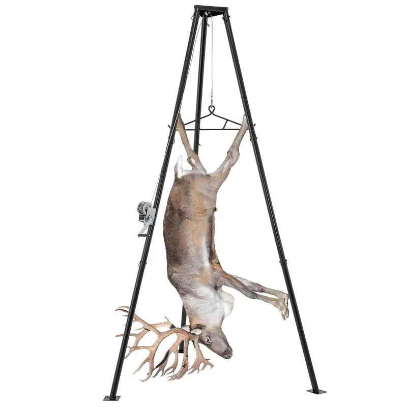 600-LB Tripod Game Hoist  Hunting Deer Lifting System with Adjustable Gambrel and Winch