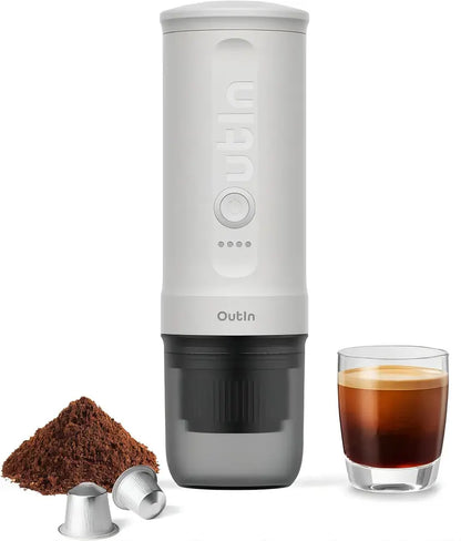 Compact USB-C Espresso Maker — Portable Electric Coffee Machine for Cars, RVs, Hiking & Offices with Ground & NS Capsule Compatibility