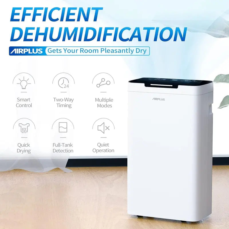 AIRPLUS 30-Pint Dehumidifier for Basements  Covers Up to 1,500 Sq. Ft., Drain Hose Included, Powerful Moisture Removal