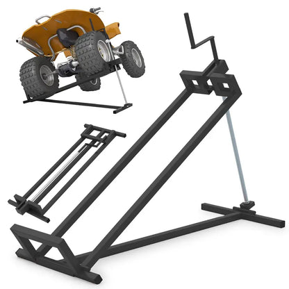 880-Pound Capacity Folding Lawn Mower Lift with Manual Handle and Adjustable Height