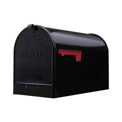 Gibraltar Stanley Jumbo Post-Mount Mailbox  Galvanized Steel, Extra-Large Black Design, Weather-Resistant Construction