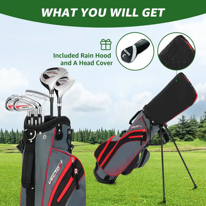 XDriveMax Men’s Complete 8-Piece Golf Club Set  Driver, Irons, Putter, and Stand Bag Included