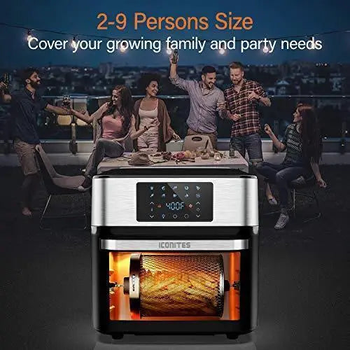 20-Quart 10-in-1 Air Fryer Toaster Oven  1800W Convection Oven with Rotisserie, Dehydrator, ETL Certified