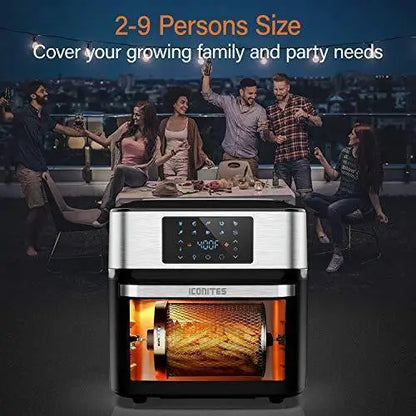 20-Quart 10-in-1 Air Fryer Toaster Oven  1800W Convection Oven with Rotisserie, Dehydrator, ETL Certified