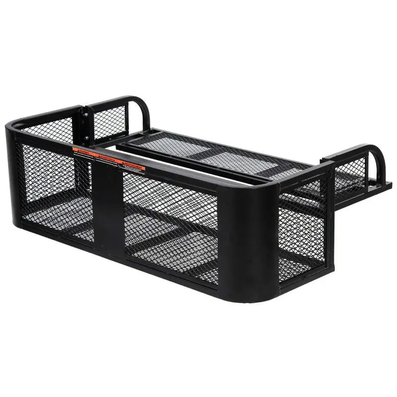 ATV/UTV Rear Drop Cargo Basket  Heavy-Duty Universal Steel Mesh Carrier (Black)