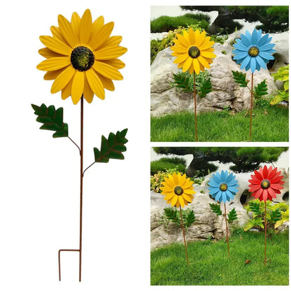Zephyra Whimsical Metal Windmill  Vibrant, Spinning Outdoor Decor for Gardens and Patios