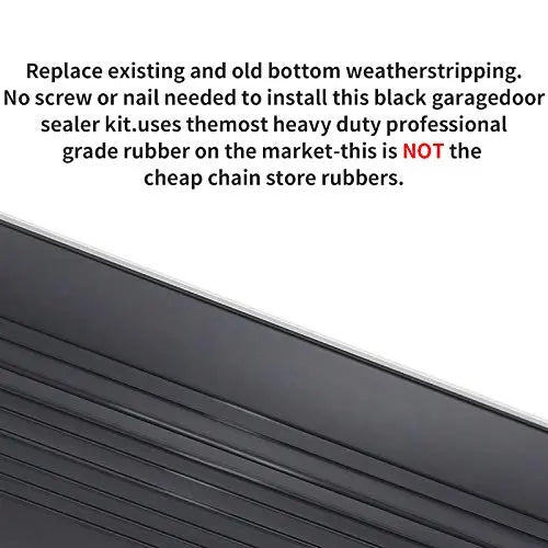 DGSL Rubber Bottom Garage Door Seal Kit  Weatherproof Replacement Stripping for Draft and Moisture Control