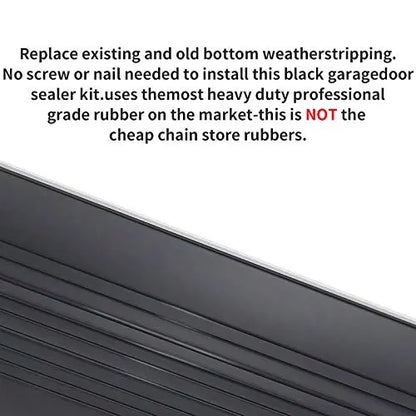 DGSL Rubber Bottom Garage Door Seal Kit  Weatherproof Replacement Stripping for Draft and Moisture Control