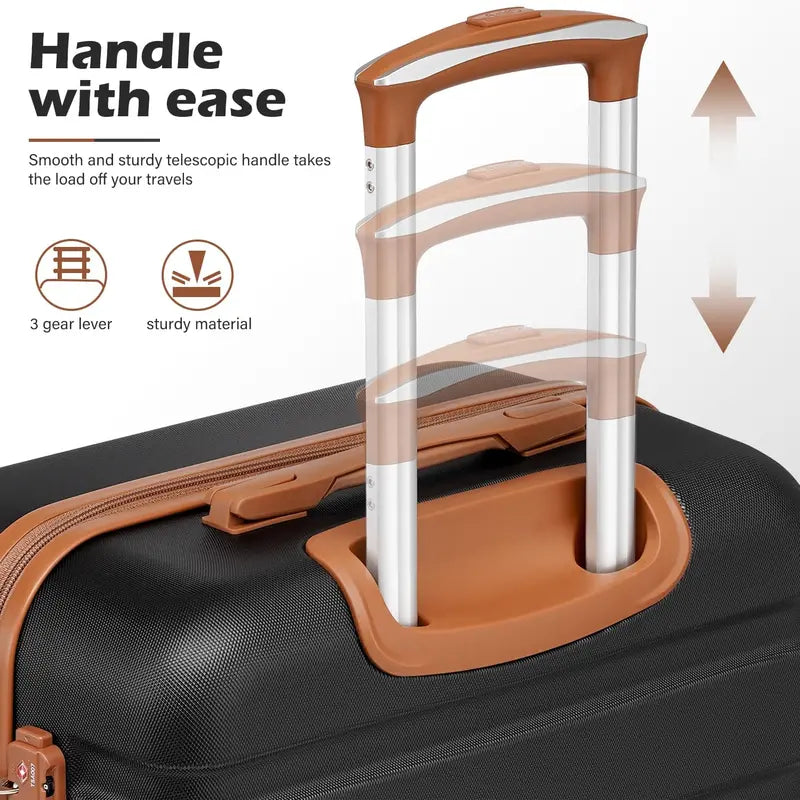 Coolife 3-Piece Lightweight Spinner Luggage Set  Hardshell Suitcases with TSA Locks