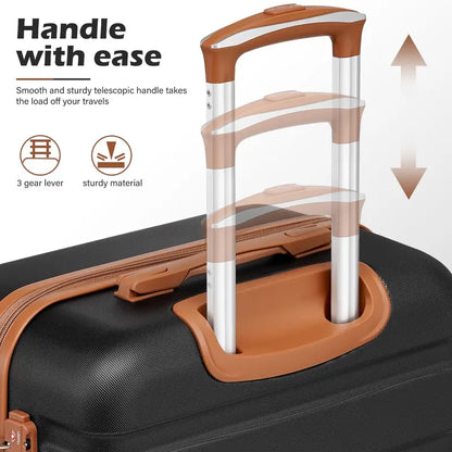 Coolife 3-Piece Lightweight Spinner Luggage Set  Hardshell Suitcases with TSA Locks