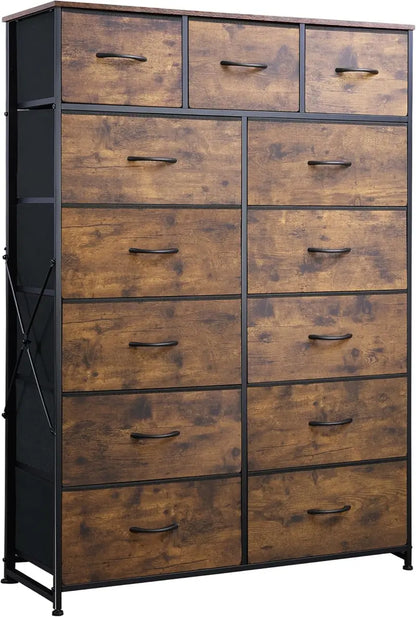 13-Bin Steel-Frame Storage Organizer  Heavy-Duty WLIVE Fabric Drawer Tower for Home & Office