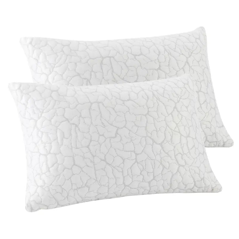 Adjustable Cooling Pillow with Shredded Foam Core and Removable, Machine-Washable Cover
