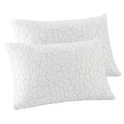 Adjustable Cooling Pillow with Shredded Foam Core and Removable, Machine-Washable Cover