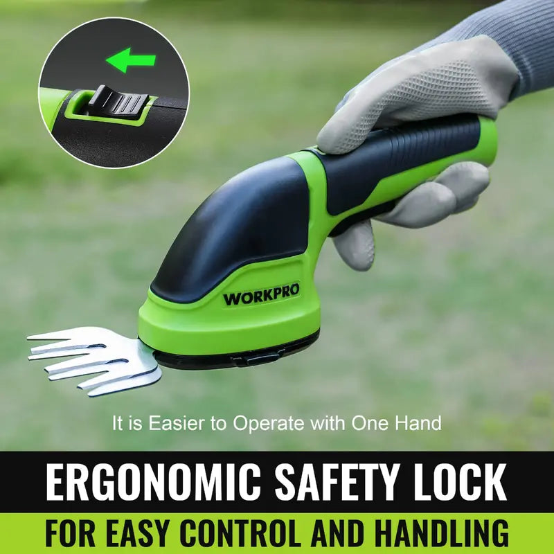 WORKPRO 3.6V Cordless 2-in-1 Hedge & Grass Trimmer  Lightweight Handheld Design