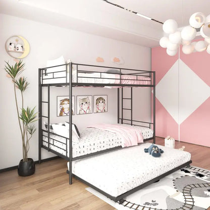 Segmart Metal Twin Bunk Beds with Trundle Bed for Kids Adults Teens