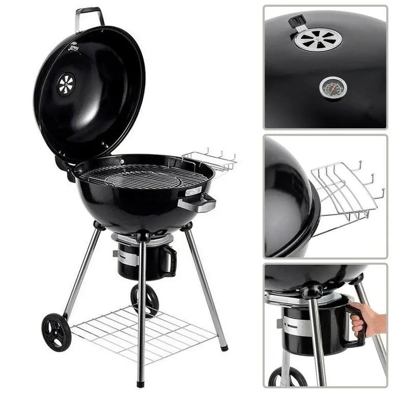 22-Inch Portable Kettle Charcoal Grill  Compact BBQ for Camping, Backyard, and Outdoor Cooking
