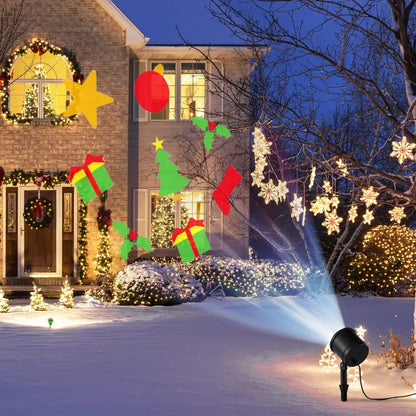 Rotating Christmas Projection Light with 65-Degree Adjustable Tilt and Seasonal Patterns