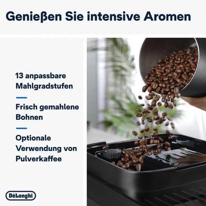 De’Longhi Magnifica Evo ECAM29281.B Fully Automatic Espresso Machine with LatteCrema System, 7 One-Touch Coffee Options, Dual-Boiler Function, Matte Black