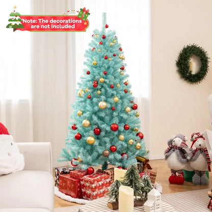 67 ft Blue Pre-Lit Christmas Tree  Full Hinged Artificial Xmas Tree with 280380 Warm White LEDs