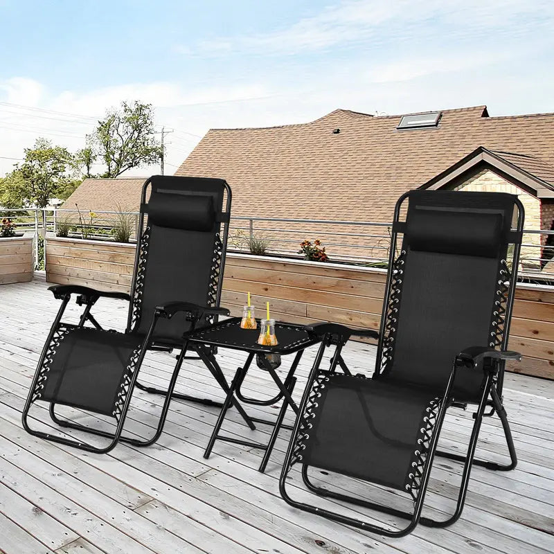 Zero Gravity Recliner Chair Set  Dual Lounge Chairs with Ergonomic Support and Footrests