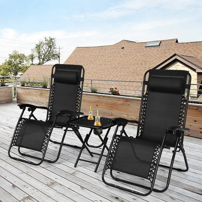 Zero Gravity Recliner Chair Set  Dual Lounge Chairs with Ergonomic Support and Footrests